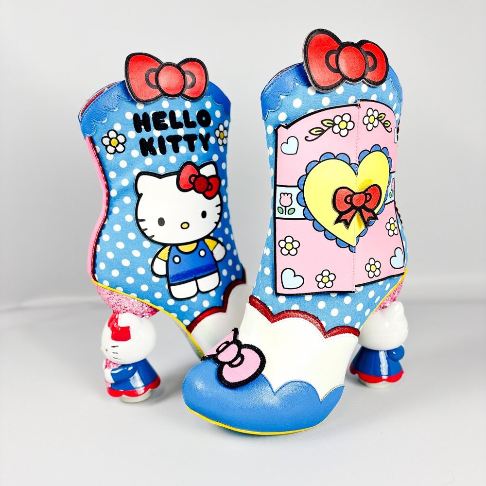 Irregular Choice Hello Kitty Dress Up Character Heel Boots Size 39 Rare Collab